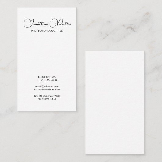 Moderne, einfache Design-Template-Typografie Visitenkarte (Vorne/Hinten)