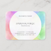 Moderne, einfache Designvorlage Elegante Wasserfar Visitenkarte (Rückseite)