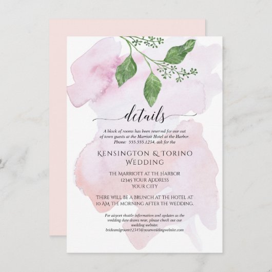 Moderne einfache Details Eukalyptus Foliage Hochze Einladung (Vorne/Hinten)