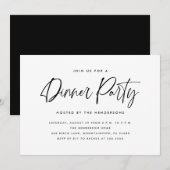 Moderne einfache Dinnerparty Einladung (Vorne/Hinten)