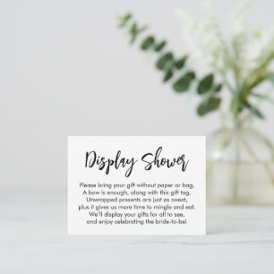Moderne, einfache Display-Dusche Bridal Geschenkka Begleitkarte