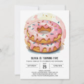 Moderne einfache Donuts Geburtstag Einladung (Vorderseite)