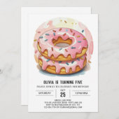Moderne einfache Donuts Geburtstag Einladung (Vorne/Hinten)
