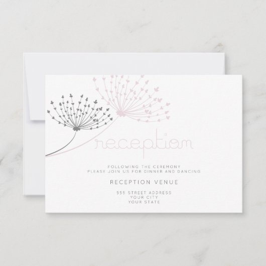 Moderne einfache Doodle-Blume Rose Rosa Einladung (Vorderseite)