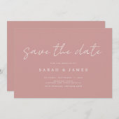 Moderne, einfache, dreckige Rose Hochzeit retten d Save The Date (Vorne/Hinten)