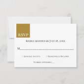 Moderne einfache dunkelbeige Monogram Elegante Hoc RSVP Karte (Vorderseite)