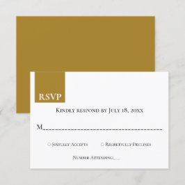 Moderne einfache dunkelbeige Monogram Elegante Hoc RSVP Karte