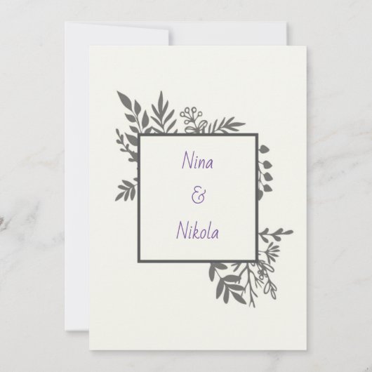 moderne, einfache Einladung (Rückseite)