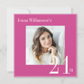 Moderne, einfache Einladung zum 21. Geburtstag (Vorderseite)