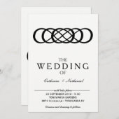 Moderne, einfache Einladung zur Hochzeit (Vorne/Hinten)