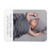 Moderne, einfache, einzigartige Baby Foto Keepake Magnet (Horizontal)