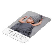Moderne, einfache, einzigartige Baby Foto Keepake Magnet (Linke Seite)