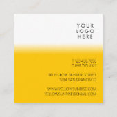 Moderne, einfache Einzigartigkeit Ihres Logos Hell Quadratische Visitenkarte (Rückseite)