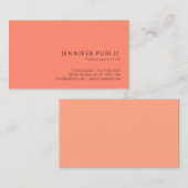 Moderne, einfache Elegance Apricose Farbe Beruflic Visitenkarte (Vorne/Hinten)