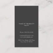 Moderne, einfache Elegant Dark Gray Hair Stylist Visitenkarte (Rückseite)