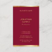 Moderne, einfache Elegant Template Burgundy Red &  Visitenkarte (Rückseite)