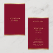 Moderne, einfache Elegant Template Burgundy Red &  Visitenkarte (Vorne/Hinten)