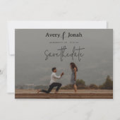Moderne, einfache Elegante 4 Foto Hochzeit Save The Date (Vorderseite)