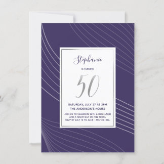 Moderne, einfache & elegante 50. Geburtstagsparty Einladung