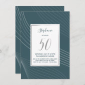 Moderne, einfache & elegante 50. Geburtstagsparty Einladung (Vorne/Hinten)