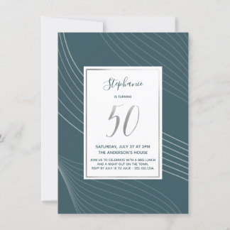Moderne, einfache & elegante 50. Geburtstagsparty Einladung