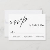 Moderne, einfache, elegante Aquamarine BackWedding RSVP Karte (Vorderseite)