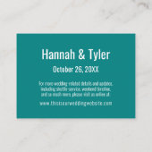 Moderne, einfache, elegante Aquamarine Unterkünfte Begleitkarte (Rückseite)