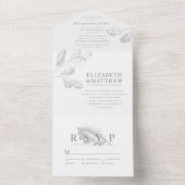 Moderne, einfache, elegante botanische Foliage All In One Einladung (Innen Boden)