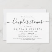 Moderne, einfache, elegante Drehbücher für Paare d Einladung (Vorderseite)