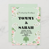 Moderne, einfache, elegante, farbenfrohe Hochzeit  Einladungspostkarte (Vorne/Hinten)