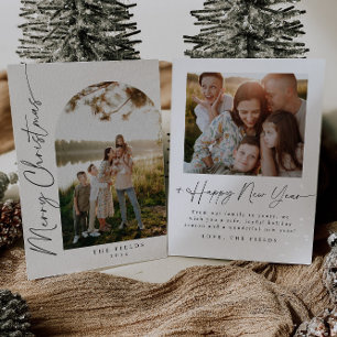 Moderne, einfache, elegante Foto Family Holiday Ca Feiertagskarte