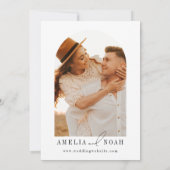 Moderne, einfache Elegante Foto Hochzeit Einladung (Rückseite)