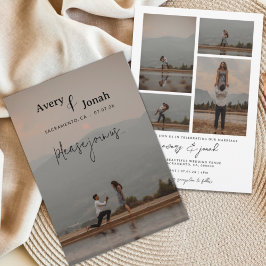 Moderne, einfache, elegante Foto Hochzeit Einladung