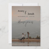 Moderne, einfache, elegante Foto Hochzeit Einladung (Vorderseite)