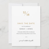 Moderne, einfache, elegante Foto Hochzeit Save The Date (Rückseite)