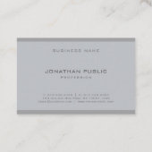 Moderne, einfache, elegante, graue Berufliche Vorl Visitenkarte (Rückseite)