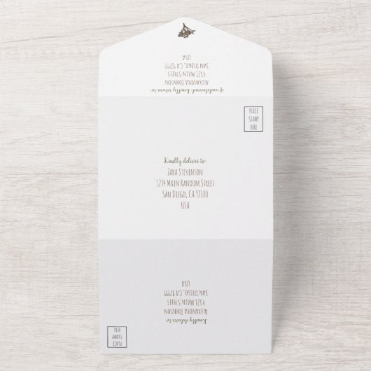 Moderne, einfache, elegante Joshua-Silhouette All In One Einladung (Außenbereich)