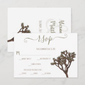 Moderne, einfache, elegante Joshua-Silhouette RSVP Karte (Vorne/Hinten)