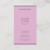 Moderne, einfache, elegante, Lila Berufliche Vorla Visitenkarte (Rückseite)