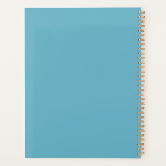 Moderne einfache, elegante Monogram Blue White Flo Planer (Rückseite)