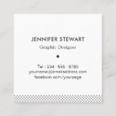 Moderne einfache elegante Monogramm-Punkte Quadratische Visitenkarte (Rückseite)