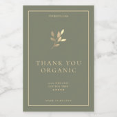 Moderne, einfache Elegante Sage Gold Pflanze Lebensmitteletikett (Einzelnes Label)