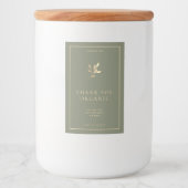 Moderne, einfache Elegante Sage Gold Pflanze Lebensmitteletikett (Vorderseite)