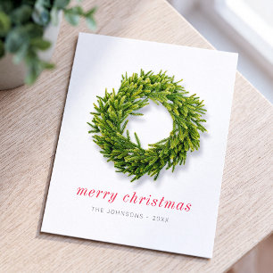 Moderne einfache elegante schicke Weihnachtsgirlan Feiertagskarte