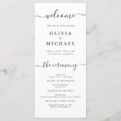 Moderne einfache elegante Schrift Hochzeitsprogram Programm (Vorderseite)