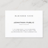 Moderne, einfache Elegante Schwarz-weiße Vorlage Visitenkarte (Rückseite)