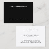 Moderne, einfache Elegante Schwarz-weiße Vorlage Visitenkarte (Vorne/Hinten)