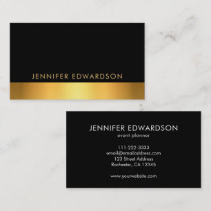 Moderne einfache elegante schwarze goldene profess visitenkarte