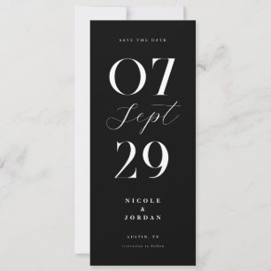 Moderne einfache elegante schwarze und weiße Hochz Save The Date