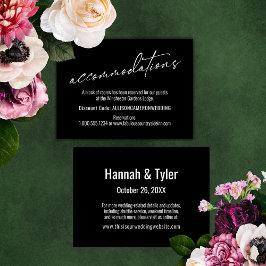 Moderne einfache, elegante schwarze Unterkünfte Begleitkarte